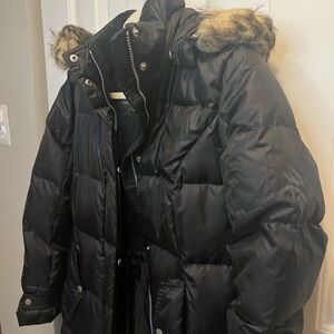 Eddie Bauer Goose Down Parka with Faux Fur Hood - Petite